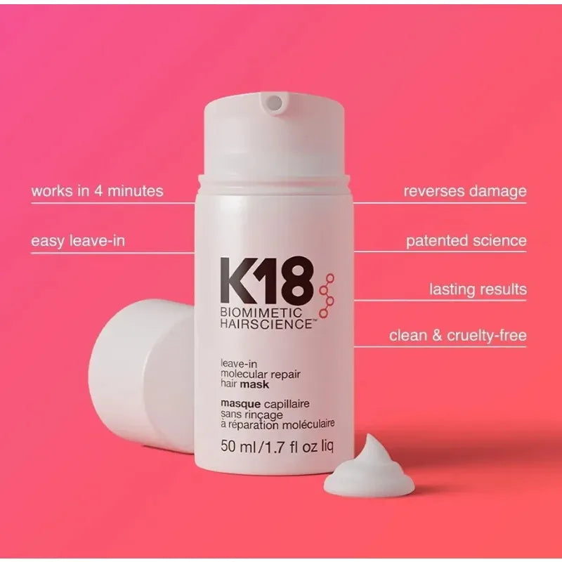 150ml K18  Leave-In Molecular Hair Mask Repairs Dry or Damaged Reverse Hair Damage Conditioner Restoring Hair Health