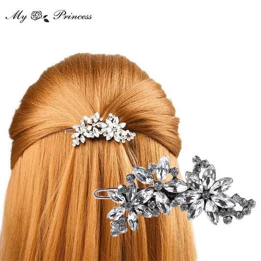 1PC Women's Rhinestone Crystal Hair Clip Hairpins Comb Flower mariage Bride Bridesmaid Wedding Party Hair Jewelry Accessories