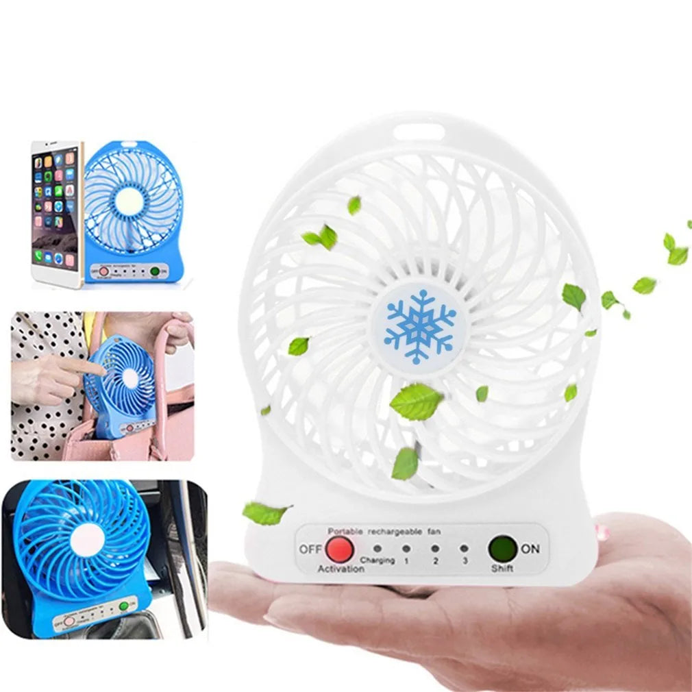 Xiaomi Portable Mini Fan Air Cooler USB Chargeable Desktop Fans 3 Mode Speed Regulation Summer Outdoor Hand Fans with LED Lights