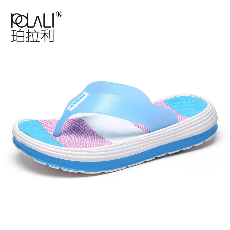 2022 Summer Slippers Women Casual Massage Durable Flip Flops Beach Sandals Female Wedge Shoes Striped Lady Room Slippers Zapatos