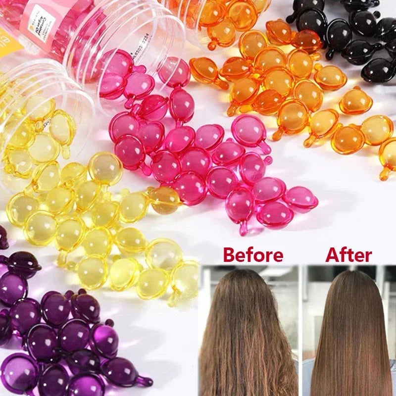 20/30pcs Hair Vitamin Capsule Keratin Complex Oil Smooth Silky Hair Serum Moroccan Oil Anti Hairs Loss Hair Mask Repair Damaged