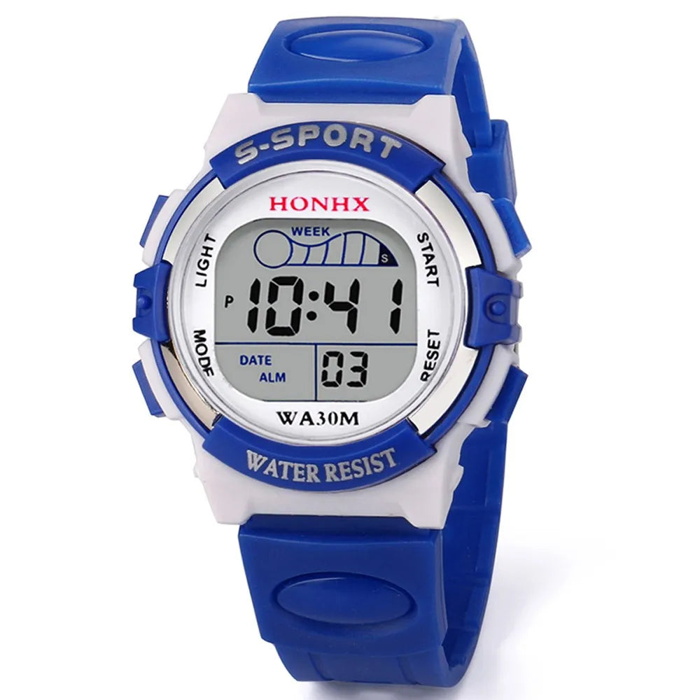 Watch For Boy Kids Fashion Life Waterproof Children Watch Led Display Digital Stopwatch Date Rubber Strap Sport Wrist Watch