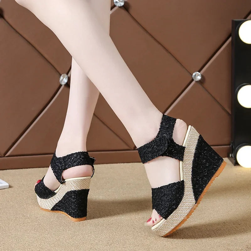 Wedge Sandals Womens Summer Peep Toe Shoes Female Casual Comfortable Platform Party Sandal Zapatos Plataforma De Mujer De Fiesta