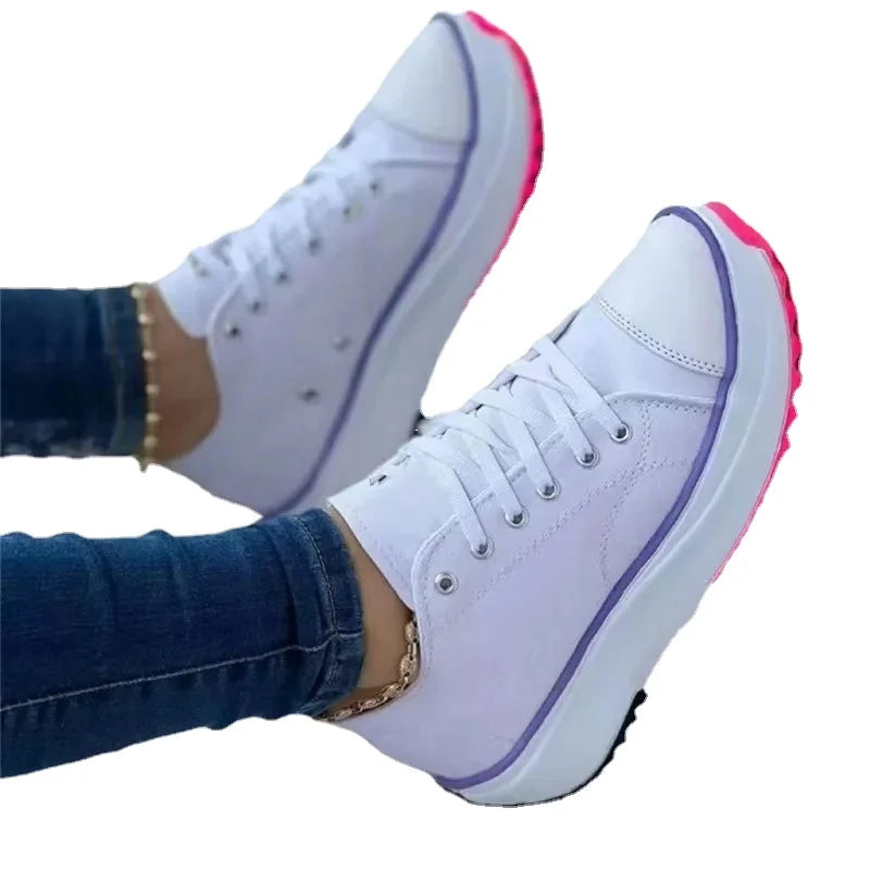 Canvas Shoes Women's Sports for Women Woman Sneakers Platform Casual Female Tennis Ladies 2023 Walking Chunky Lace Up Plus Size