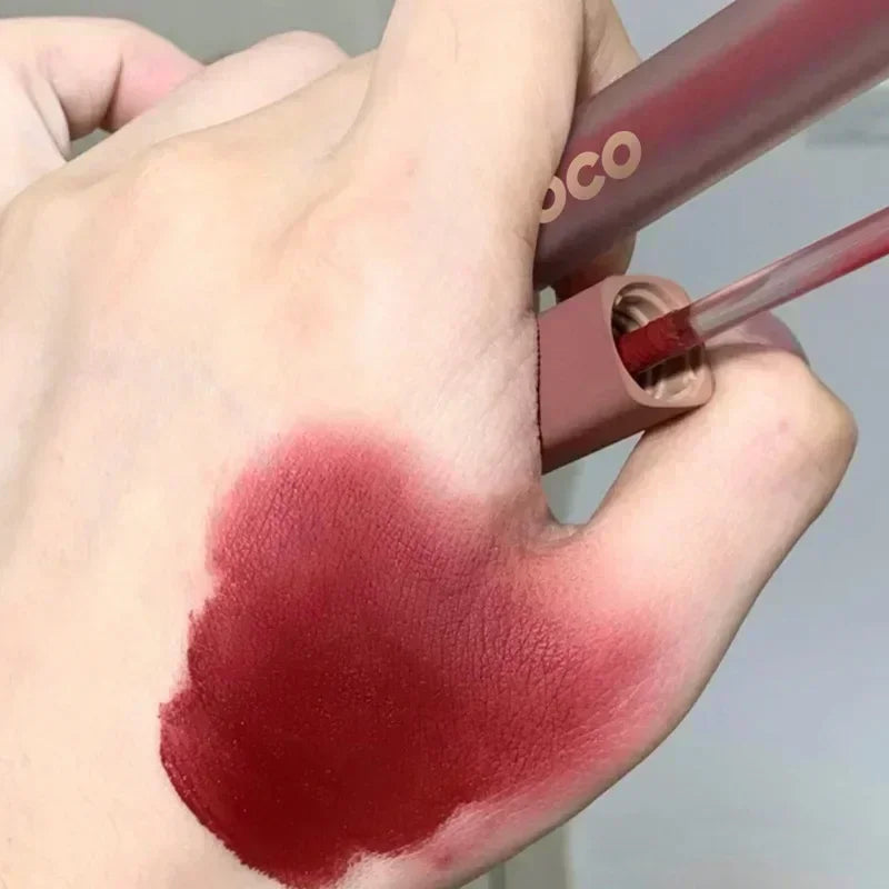 Waterproof Matte Lip Glaze Sexy Nude Red Long Lasting Velvet Lip Gloss Non-stick Cup Liquid Lipsticks Lip Makeup Korean Cosmetic