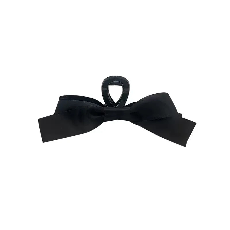 2023 Classic Black Ribbon Bow Hair Claw Headwear Fashion Korean Temperament Large Hair Clip Female Hair Accessories Wholesale