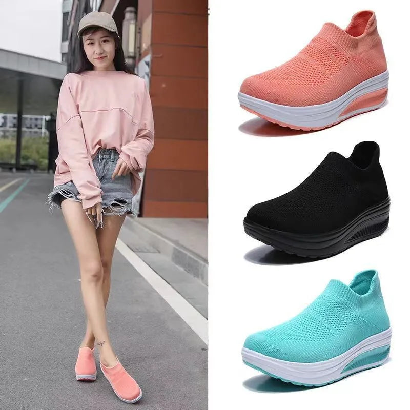 Comemore Super Light Comfortable Shoes 2023 Female Mesh Breathable Sneaker Plataforma Mujer Women Shoes Summer Weave Sneakers