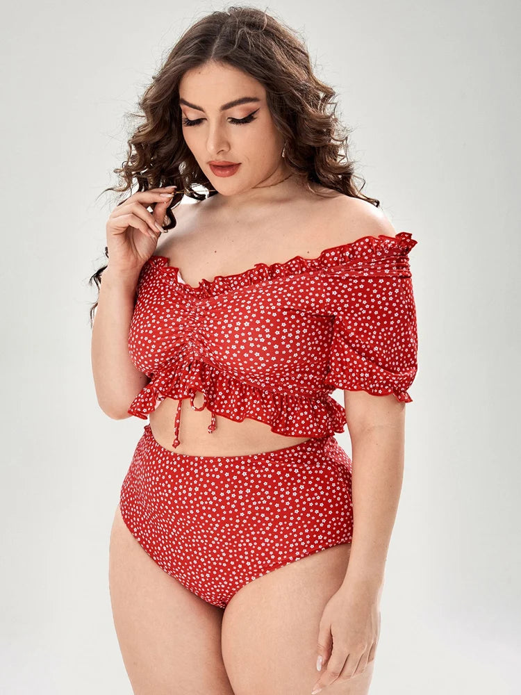 2023 Women Push Up Bikinis Set Swimwear Plus Size High Waist Swimsuit Larges Big Plussize Swimming Suits Bathing Beachwear New