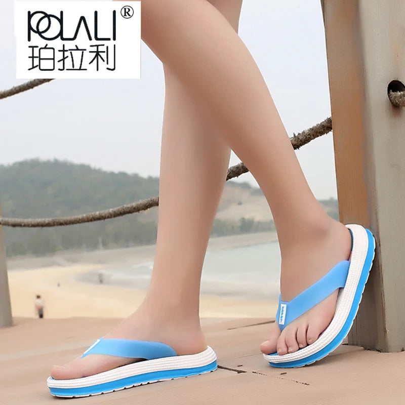 2022 Summer Slippers Women Casual Massage Durable Flip Flops Beach Sandals Female Wedge Shoes Striped Lady Room Slippers Zapatos