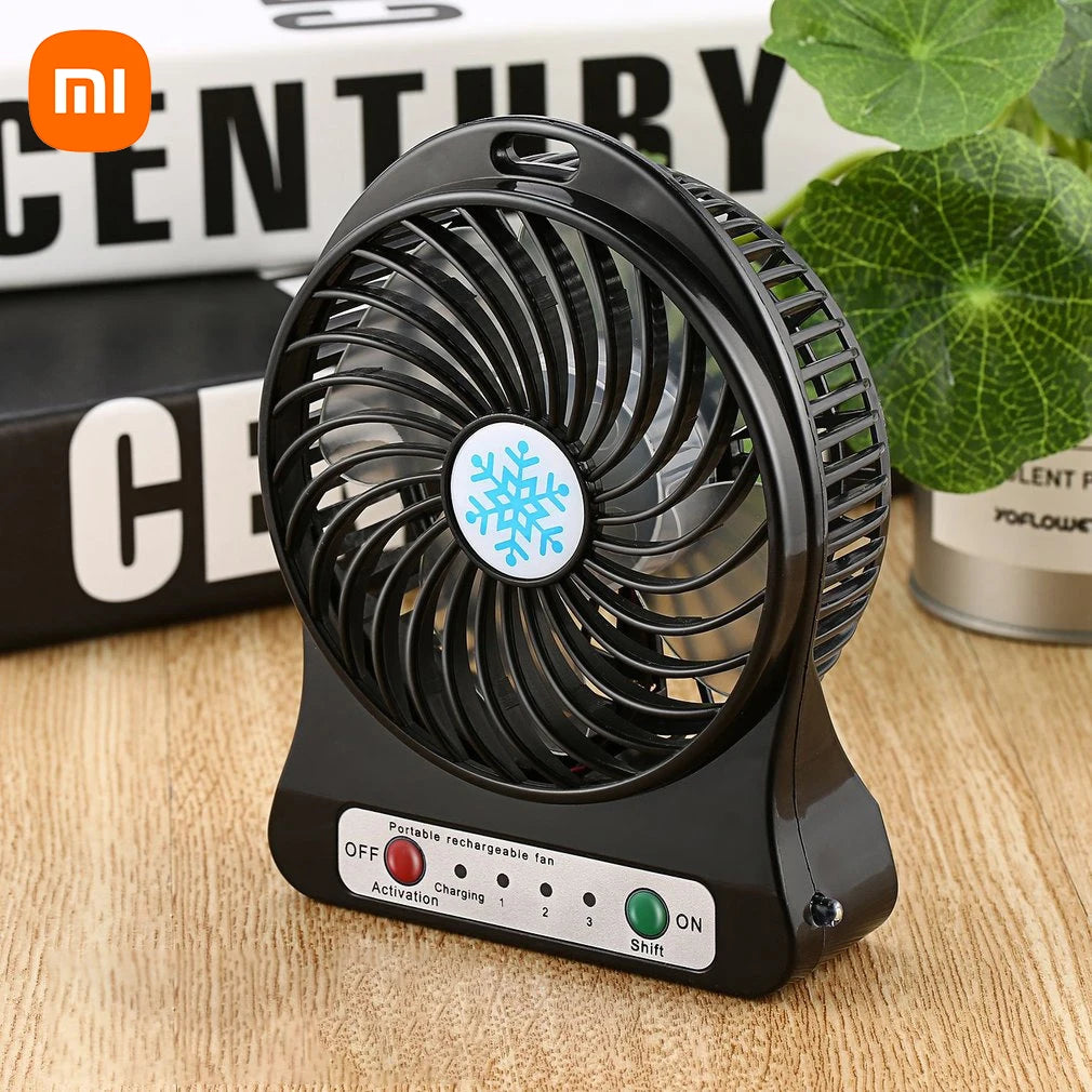 Xiaomi Portable Mini Fan Air Cooler USB Chargeable Desktop Fans 3 Mode Speed Regulation Summer Outdoor Hand Fans with LED Lights