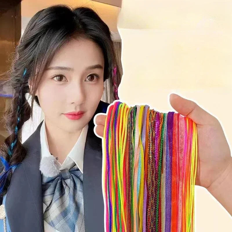 100Pcs 90cm Hair Braids Rope Strands for Dreadlocks Braid DIY Ponytail Braid Women Girls Styling Hair Accessories Hair Care Tool