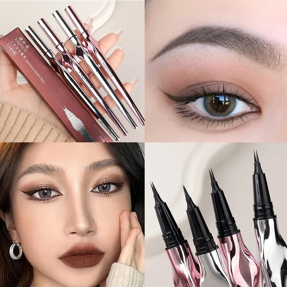 2Point Wild Eyebrow Pencil Long Lasting Easy To Grip Eyebrow Tattoo Waterproof Thin Liquid Lying Silkworm Brow Pen Korean Makeup