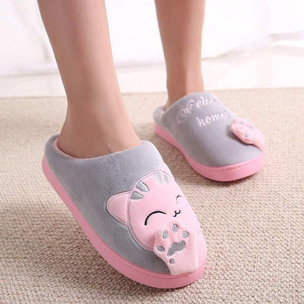 Women's Winter Home Slippers Cartoon Cat