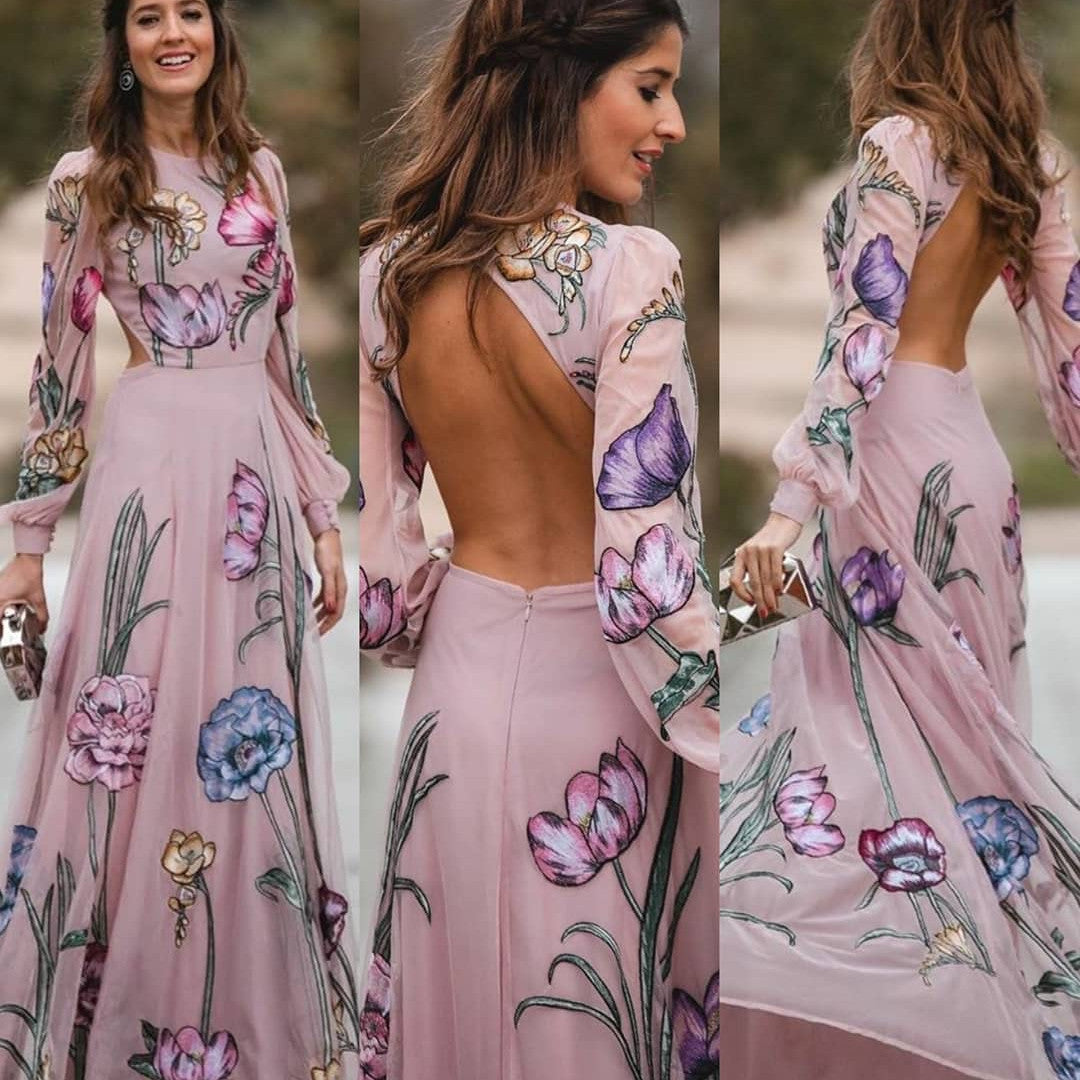 Women's Fashion Casual Printed Long Dress