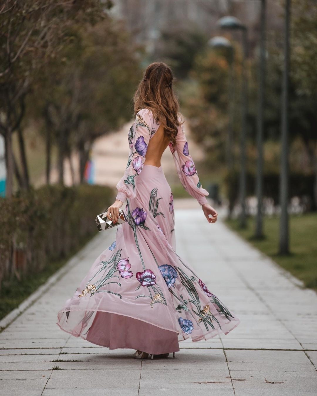 Women's Fashion Casual Printed Long Dress